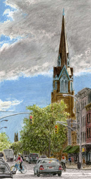 Painting titled "Court Street, Cobbl…" by Jim Fischer, Original Artwork