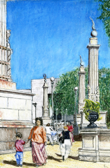 Painting titled "Eagle Pillars Gate,…" by Jim Fischer, Original Artwork