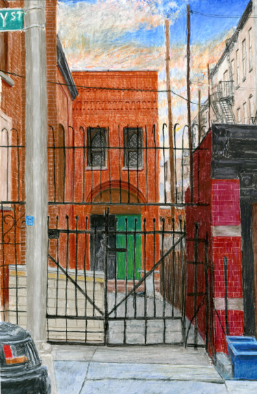 Pintura intitulada "Old Church Alley, C…" por Jim Fischer, Obras de arte originais
