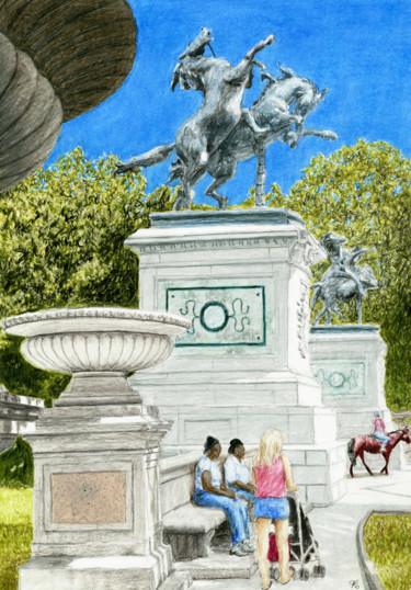 Ζωγραφική με τίτλο "Horse Tamer's Gate,…" από Jim Fischer, Αυθεντικά έργα τέχνης
