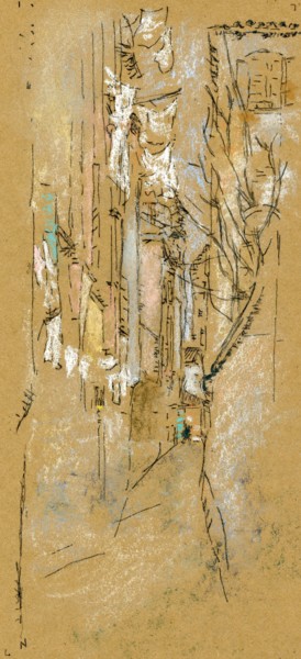 Картина под названием "Whistler's "A Stree…" - Jim Fischer, Подлинное произведение искусства, Пастель