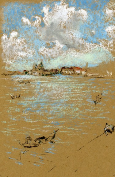 Pintura intitulada "Venice Clouds" por Jim Fischer, Obras de arte originais, Pastel