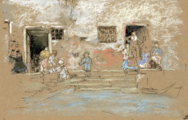 Pintura intitulada "the-steps.jpg" por Jim Fischer, Obras de arte originais, Pastel
