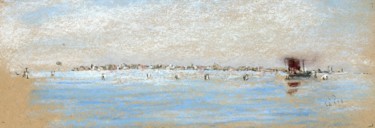 Malerei mit dem Titel "The Isles of Venice" von Jim Fischer, Original-Kunstwerk, Pastell