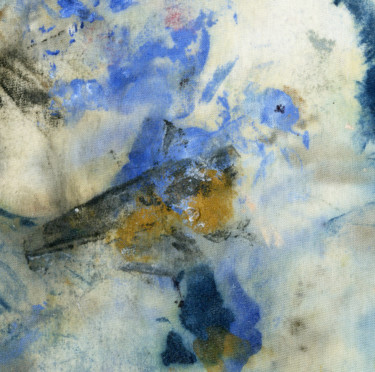 Painting titled "Blue Bird" by Jim Fischer, Original Artwork, Oil Mounted on Cardboard