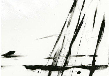 Pintura intitulada "Racing Yachts" por Jim Fischer, Obras de arte originais, Óleo