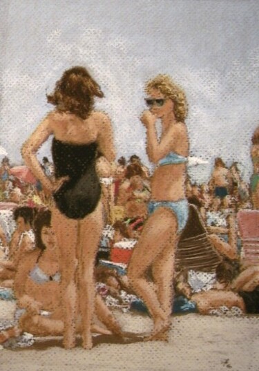 Peinture intitulée "Jones Beach 19" par Jim Fischer, Œuvre d'art originale, Pastel