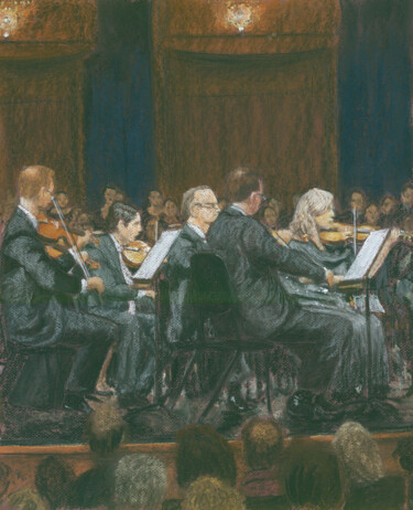 Schilderij getiteld "New Jersey Symphony…" door Jim Fischer, Origineel Kunstwerk, Pastel