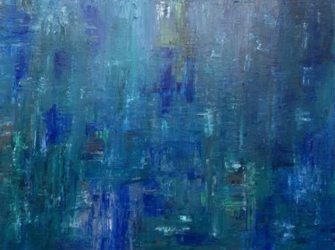 Painting titled "Green Blue Abstract…" by Jim Richards, Original Artwork, Acrylic