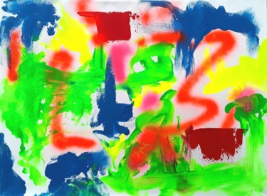 Pittura intitolato "Neon Abstract(Utopi…" da Jim Richards, Opera d'arte originale, Acrilico