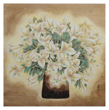 绘画 标题为“Flowers” 由Jin, 原创艺术品, 油