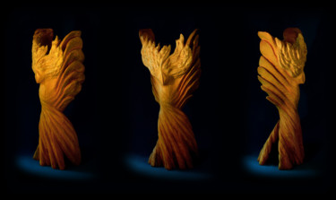 Sculpture titled "The Archangel" by Jinjan Cambal, Original Artwork, Wood
