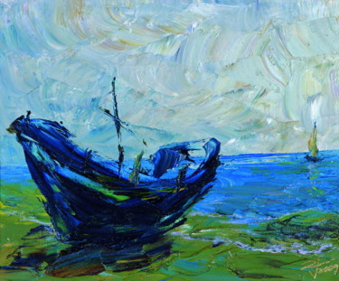 Painting titled "Docking" by Jinzuo, Original Artwork, Oil