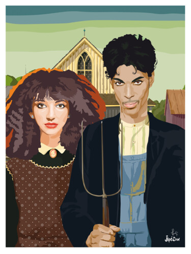 Digital Arts titled "Gothic Kate & Prince" by Jipedan, Original Artwork, Digital Painting