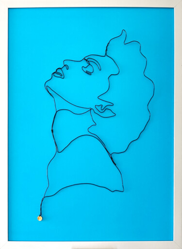 Sculpture titled "True Blue" by Jipedan, Original Artwork, Aluminium Mounted on Other rigid panel