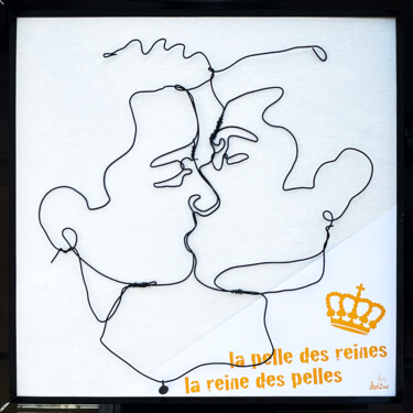 Sculpture titled "Kiss Kiss (la pelle…" by Jipedan, Original Artwork, Aluminium Mounted on Other rigid panel