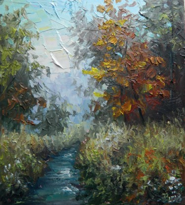 Painting titled "THE STREAM" by Jiří Petr, Original Artwork, Oil