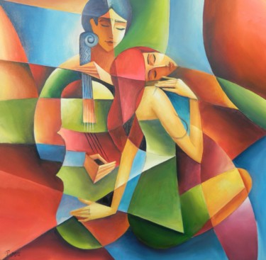 Painting titled "MELODY FOR YOU" by Jiří Petr, Original Artwork, Oil