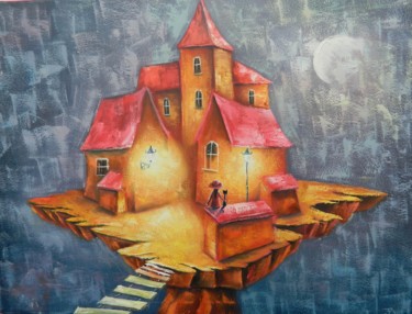 Painting titled "THERE, WHERE IS NO…" by Jiří Petr, Original Artwork, Oil