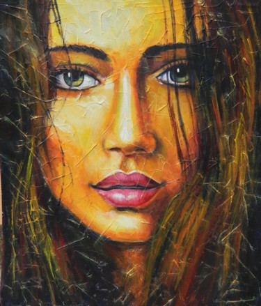 Painting titled "LA FEMME FATALE" by Jiří Petr, Original Artwork, Oil