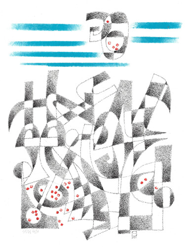 Zeichnungen mit dem Titel "Bez názvu XX" von Jiří Srna, Original-Kunstwerk, Marker