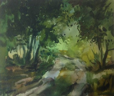 Painting titled "forest" by Boris Jitari, Original Artwork