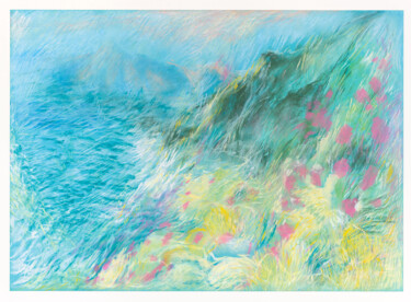Pintura titulada "Sea of Cactuses" por Jitka Gočaltovská, Obra de arte original, Pastel