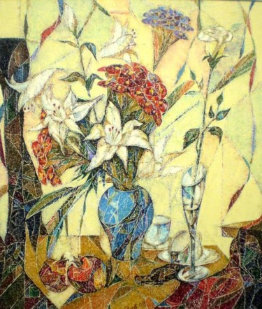 Peinture intitulée "Nature morte" par Jivko Ianev, Œuvre d'art originale, Huile