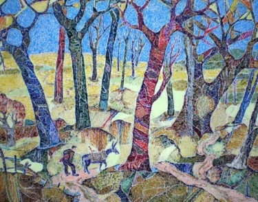 Peinture intitulée "Forest" par Jivko Ianev, Œuvre d'art originale, Huile