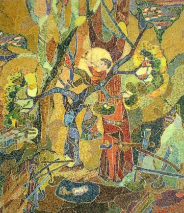 Painting titled "Childhood" by Jivko Ianev, Original Artwork, Oil