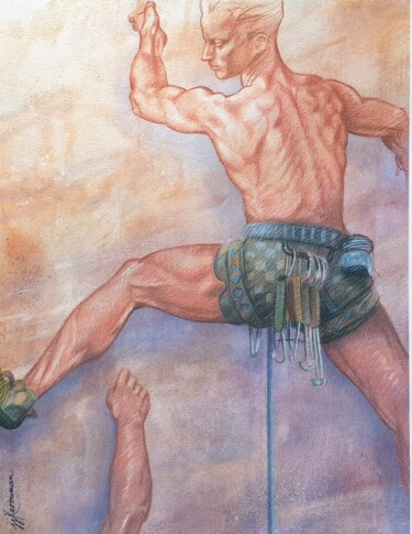 Malerei mit dem Titel "Michelangelo" von Jj. Kerouman, Original-Kunstwerk, Tinte