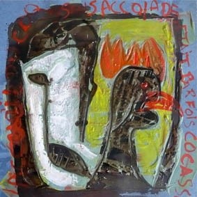 Peinture intitulée "l'acceuil du coq, s…" par Jean-Jacques Corriger, Œuvre d'art originale