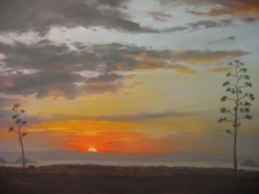 Peinture intitulée "coucher de soleil e…" par Josette Francois, Œuvre d'art originale