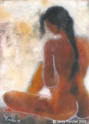 Peinture intitulée "nu" par Jacky Karcher, Œuvre d'art originale, Huile