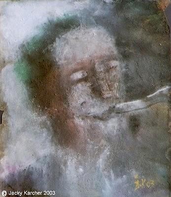 Peinture intitulée "dans les caveaux d'…" par Jacky Karcher, Œuvre d'art originale