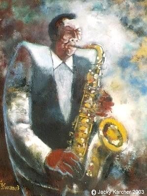 Peinture intitulée "les brumes du jazz" par Jacky Karcher, Œuvre d'art originale