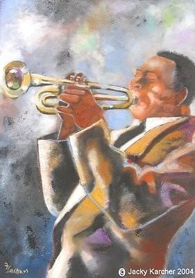 Peinture intitulée "trompettiste" par Jacky Karcher, Œuvre d'art originale