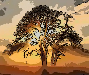 Digital Arts titled "Live Oak Tree" by Jack Cash Jr, Original Artwork