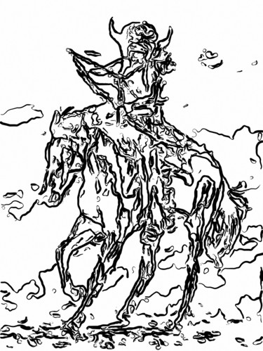Digital Arts titled "Warrior On A Horse" by Jack Cash Jr, Original Artwork