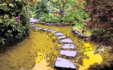 Digitale Kunst getiteld "Stone Steps" door Jack Cash Jr, Origineel Kunstwerk