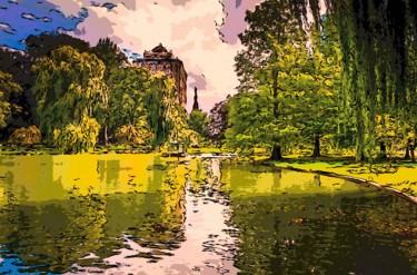 Digital Arts titled "City Park" by Jack Cash Jr, Original Artwork