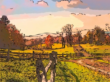 数字艺术 标题为“Country Meadow” 由Jack Cash Jr, 原创艺术品