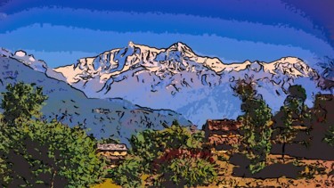 Digital Arts titled "Mountains" by Jack Cash Jr, Original Artwork
