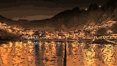 Digital Arts titled "Nightime In The Har…" by Jack Cash Jr, Original Artwork