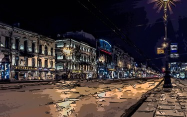 Grafika cyfrowa / sztuka generowana cyfrowo zatytułowany „Empty Street” autorstwa Jack Cash Jr, Oryginalna praca
