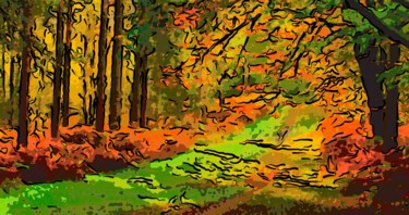 Arte digitale intitolato "Autumn Leaves" da Jack Cash Jr, Opera d'arte originale