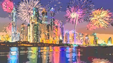 Artes digitais intitulada "Fireworks" por Jack Cash Jr, Obras de arte originais