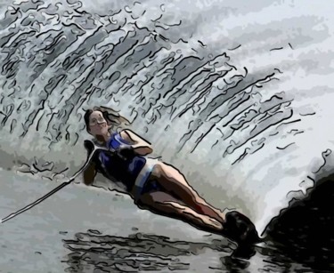 Digital Arts titled "Water Skiing" by Jack Cash Jr, Original Artwork