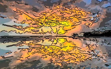 Digital Arts titled "Sunset On The Water" by Jack Cash Jr, Original Artwork