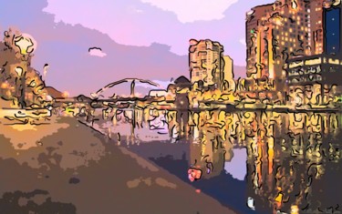 Arte digitale intitolato "Walk Along The River" da Jack Cash Jr, Opera d'arte originale